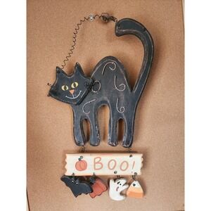 Festive Halloween Sign Black Cat, Pumpkin, Ghost,‎ Batman, And Candycorn